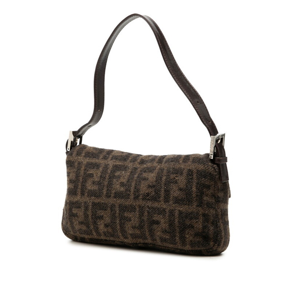 Fendi Zucca Mamma Bucket Handbag One Shoulder Bag 2348 26424099 Brown Wool Le... - Picture 2 of 6